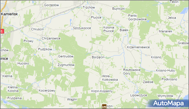 mapa Kotków gmina Gorzkowice, Kotków gmina Gorzkowice na mapie Targeo