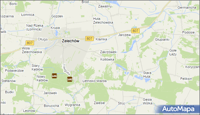 mapa Kotłówka gmina Żelechów, Kotłówka gmina Żelechów na mapie Targeo
