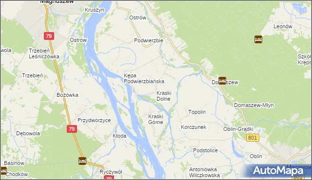 mapa Kraski Dolne, Kraski Dolne na mapie Targeo