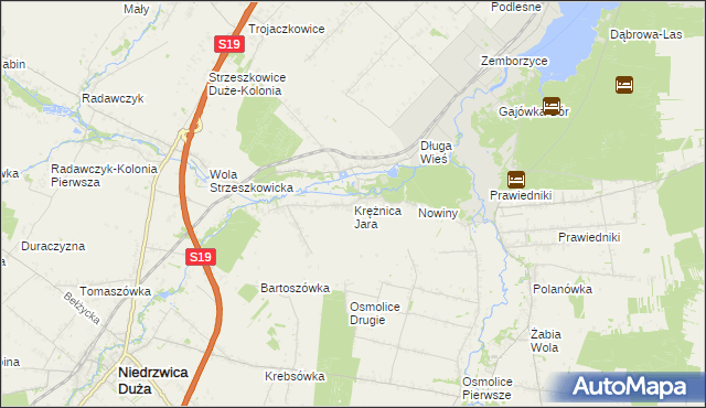 mapa Krężnica Jara, Krężnica Jara na mapie Targeo