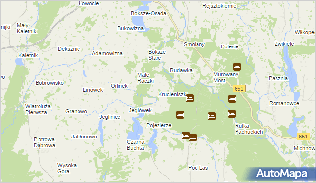 mapa Krucieniszki, Krucieniszki na mapie Targeo