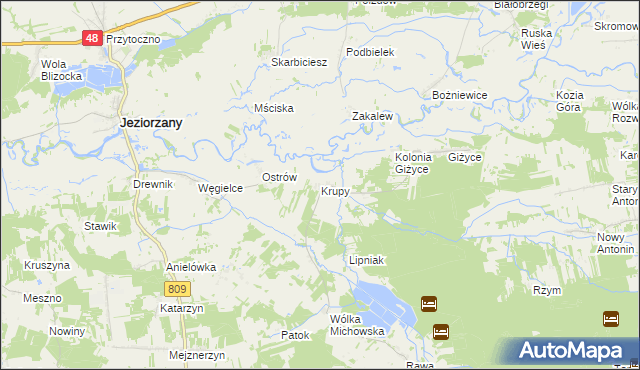 mapa Krupy gmina Michów, Krupy gmina Michów na mapie Targeo