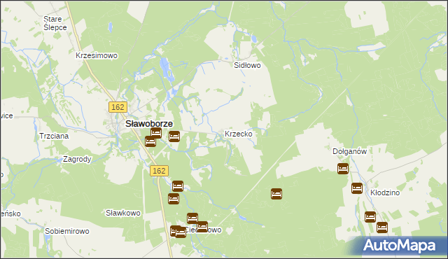 mapa Krzecko, Krzecko na mapie Targeo