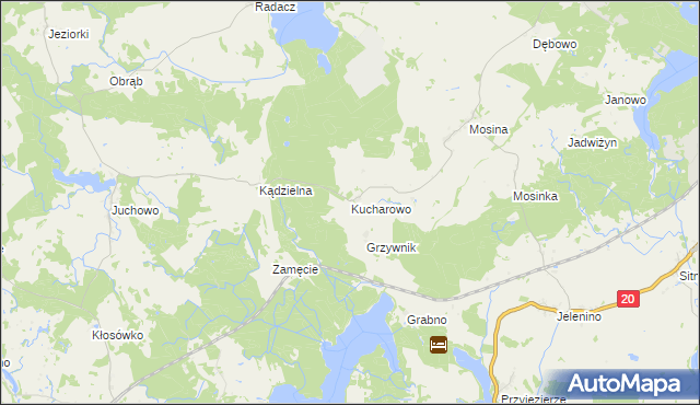 mapa Kucharowo, Kucharowo na mapie Targeo