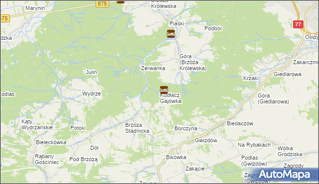 mapa Kudłacz Gajówka, Kudłacz Gajówka na mapie Targeo