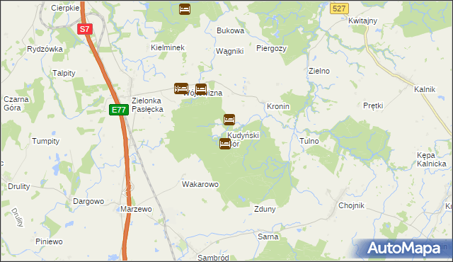 mapa Kudyński Bór, Kudyński Bór na mapie Targeo