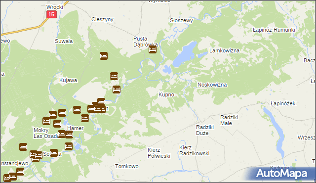 mapa Kupno gmina Wąpielsk, Kupno gmina Wąpielsk na mapie Targeo