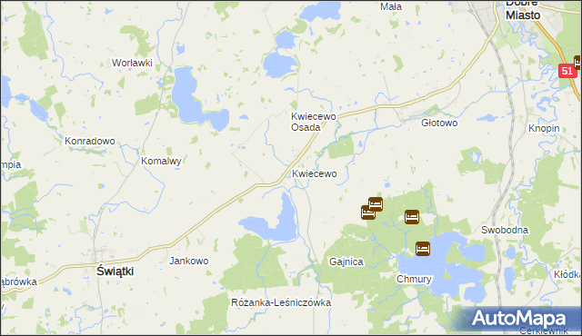 mapa Kwiecewo, Kwiecewo na mapie Targeo