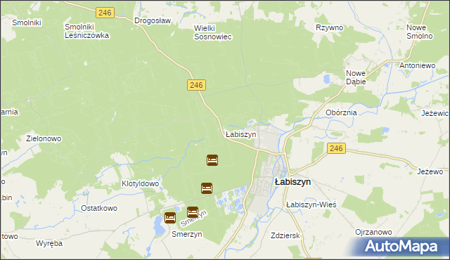 mapa Łabiszyn powiat żniński, Łabiszyn powiat żniński na mapie Targeo