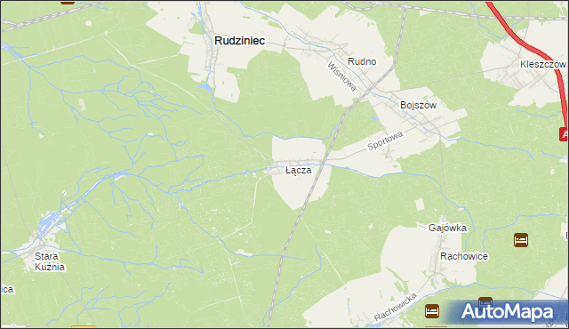 mapa Łącza, Łącza na mapie Targeo