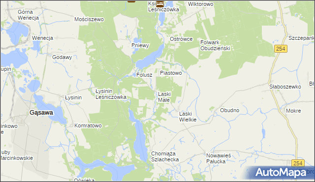 mapa Laski Małe gmina Gąsawa, Laski Małe gmina Gąsawa na mapie Targeo