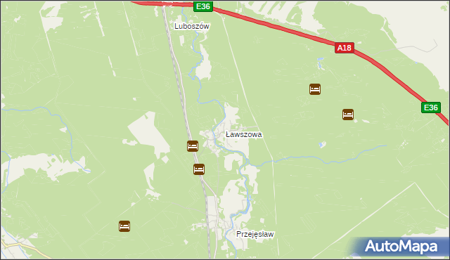 mapa Ławszowa, Ławszowa na mapie Targeo