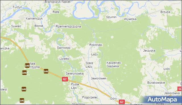 mapa Łazy gmina Łochów, Łazy gmina Łochów na mapie Targeo