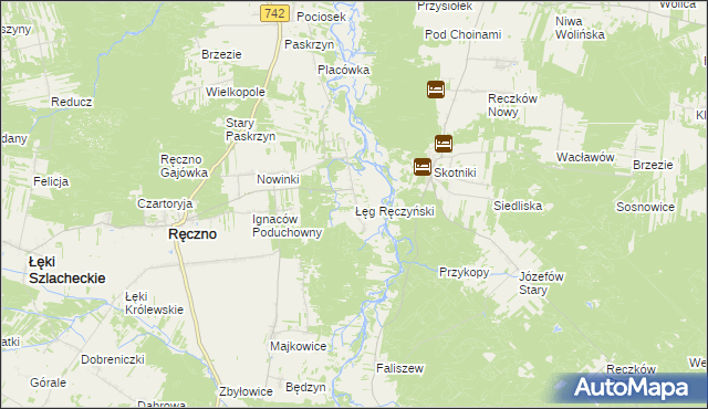 mapa Łęg Ręczyński, Łęg Ręczyński na mapie Targeo