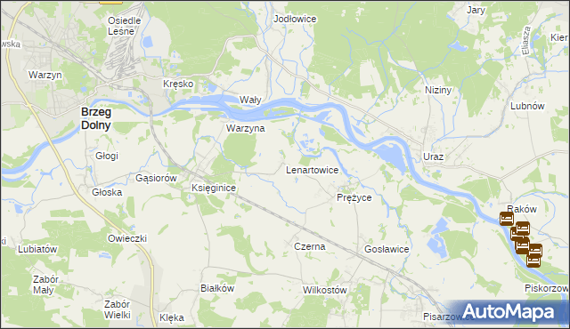mapa Lenartowice gmina Miękinia, Lenartowice gmina Miękinia na mapie Targeo