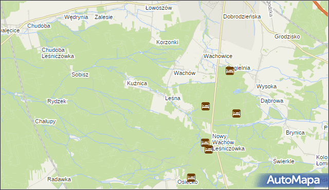 mapa Leśna gmina Olesno, Leśna gmina Olesno na mapie Targeo