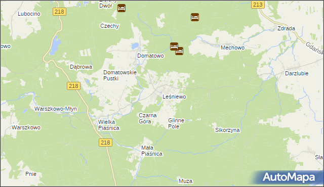 mapa Leśniewo gmina Puck, Leśniewo gmina Puck na mapie Targeo