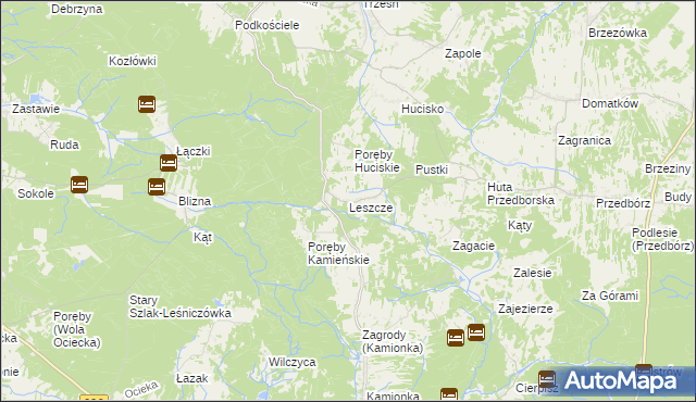 mapa Leszcze gmina Niwiska, Leszcze gmina Niwiska na mapie Targeo