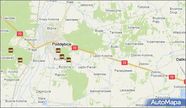 mapa Łężki-Kolonia, Łężki-Kolonia na mapie Targeo