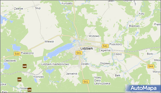 mapa Lidzbark, Lidzbark na mapie Targeo