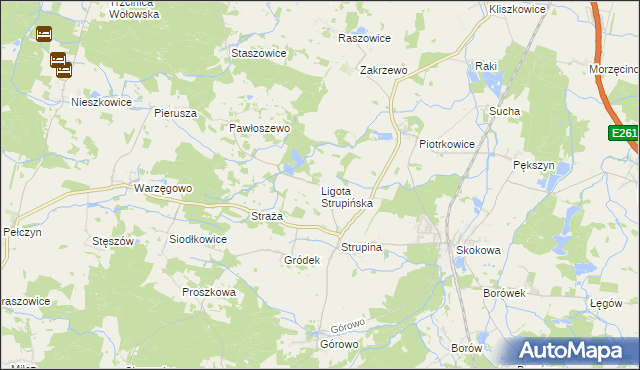 mapa Ligota Strupińska, Ligota Strupińska na mapie Targeo