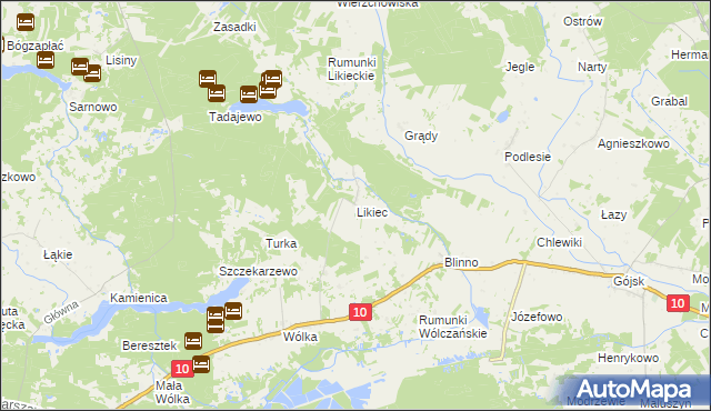 mapa Likiec, Likiec na mapie Targeo