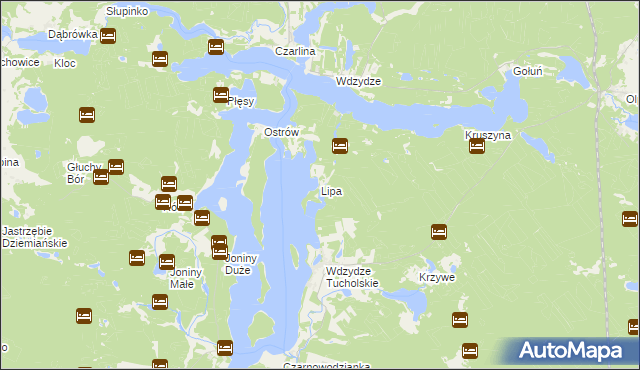 mapa Lipa gmina Karsin, Lipa gmina Karsin na mapie Targeo