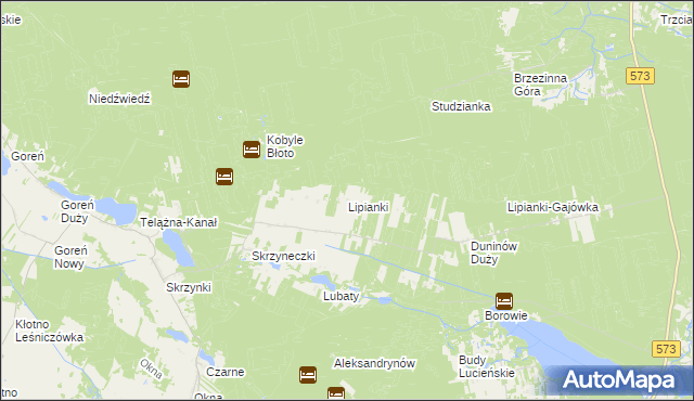 mapa Lipianki gmina Nowy Duninów, Lipianki gmina Nowy Duninów na mapie Targeo