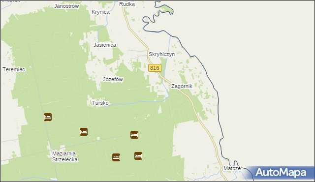 mapa Lipniki gmina Dubienka, Lipniki gmina Dubienka na mapie Targeo