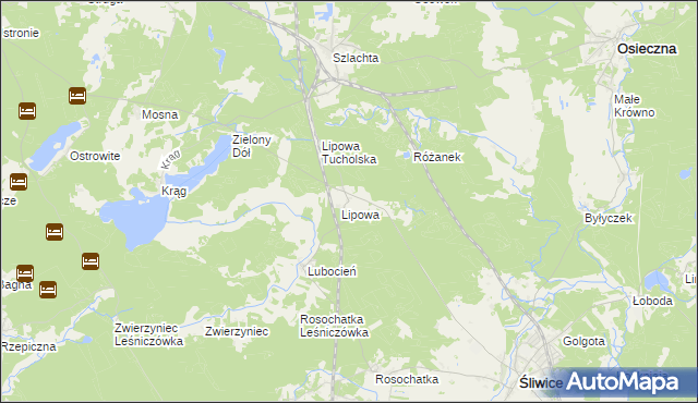 mapa Lipowa Leśniczówka, Lipowa Leśniczówka na mapie Targeo