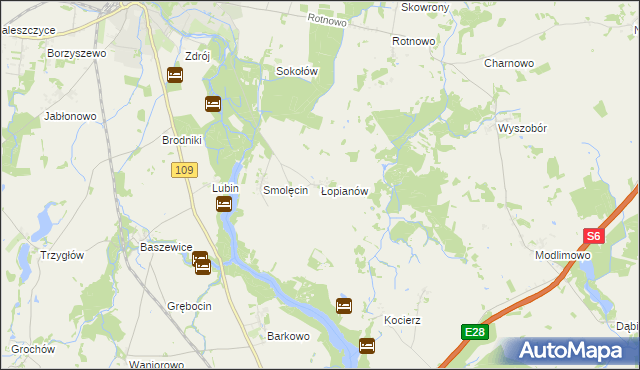 mapa Łopianów, Łopianów na mapie Targeo