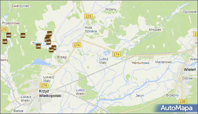 mapa Lubcz Mały, Lubcz Mały na mapie Targeo