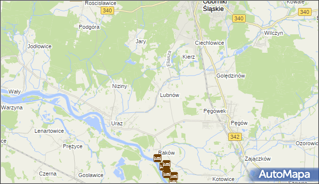mapa Lubnów gmina Oborniki Śląskie, Lubnów gmina Oborniki Śląskie na mapie Targeo