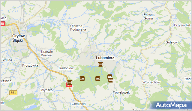 mapa Lubomierz powiat lwówecki, Lubomierz powiat lwówecki na mapie Targeo