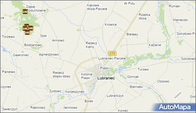 mapa Lubraniec-Parcele, Lubraniec-Parcele na mapie Targeo