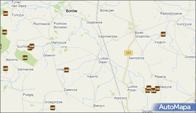 mapa Ludów Śląski, Ludów Śląski na mapie Targeo