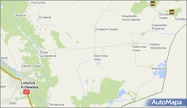 mapa Machnów Stary, Machnów Stary na mapie Targeo