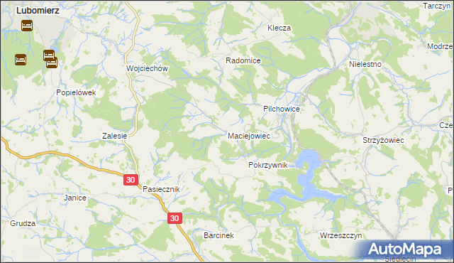 mapa Maciejowiec, Maciejowiec na mapie Targeo