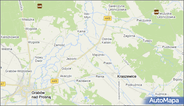 mapa Mączniki gmina Kraszewice, Mączniki gmina Kraszewice na mapie Targeo