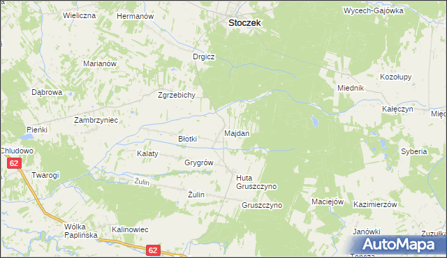 mapa Majdan gmina Stoczek, Majdan gmina Stoczek na mapie Targeo