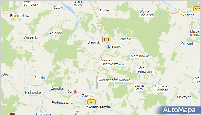 mapa Majdan Skierbieszowski, Majdan Skierbieszowski na mapie Targeo