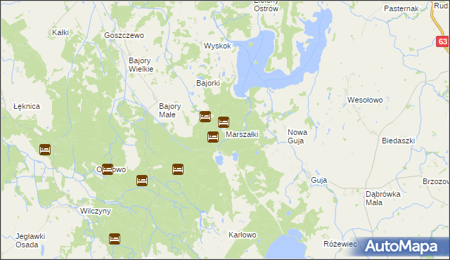 mapa Marszałki gmina Srokowo, Marszałki gmina Srokowo na mapie Targeo