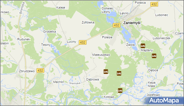 mapa Mateuszewo, Mateuszewo na mapie Targeo