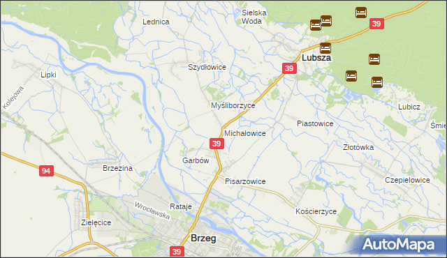 mapa Michałowice gmina Lubsza, Michałowice gmina Lubsza na mapie Targeo