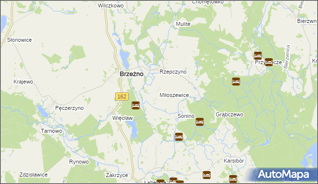 mapa Miłoszewice, Miłoszewice na mapie Targeo