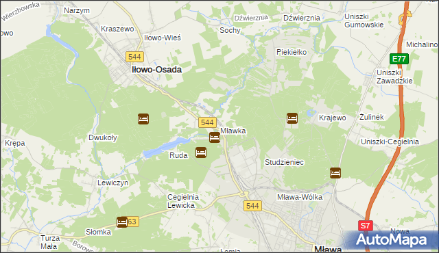 mapa Mławka, Mławka na mapie Targeo