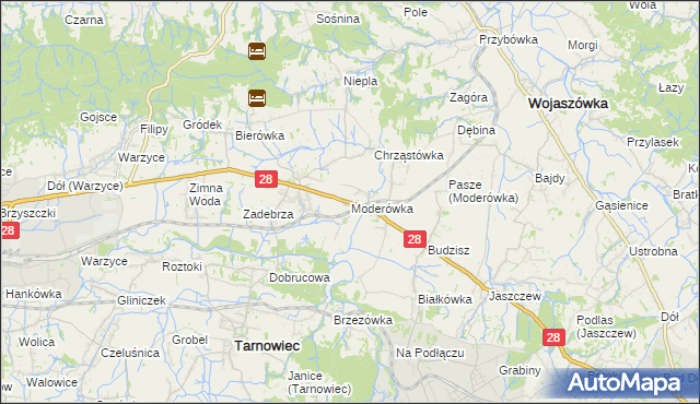 mapa Moderówka, Moderówka na mapie Targeo