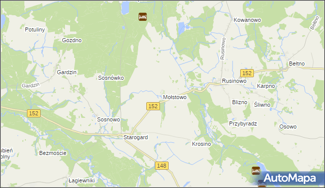 mapa Mołstowo gmina Resko, Mołstowo gmina Resko na mapie Targeo