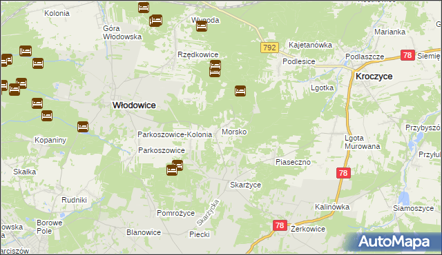 mapa Morsko gmina Włodowice, Morsko gmina Włodowice na mapie Targeo