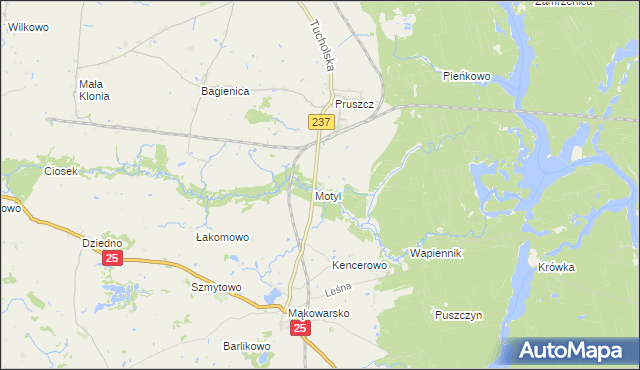 mapa Motyl gmina Gostycyn, Motyl gmina Gostycyn na mapie Targeo